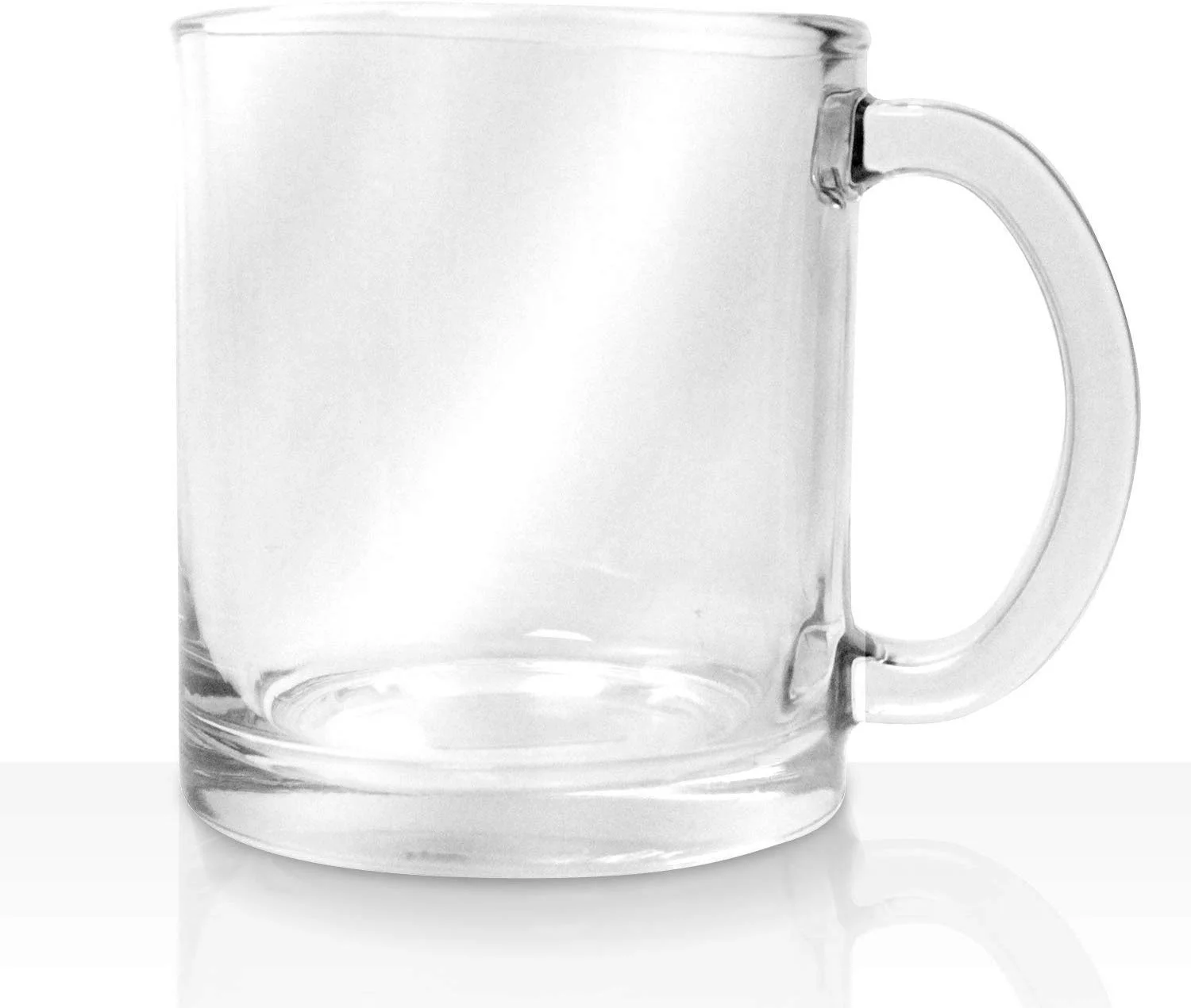Madison 10.75 Ounce Glass Coffee Mugs, Thick and Durable, For Coffee, Tea, Cider, etc., Microwave and Dishwasher Safe, Set of 12 Clear Glass Mugs, 3.4” Diameter x 3.8” Tall