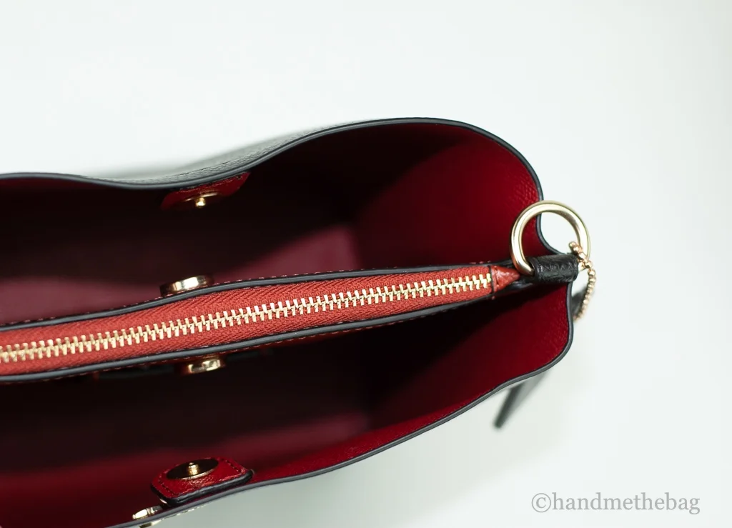 Coach (CA177) Mollie 22 Small Black Doublefaced Leather Bucket Crossbody Handbag