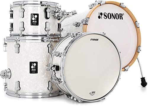 Sonor AQ2 Safari 4-Piece Shell Pack with Snare - White Marine Pearl