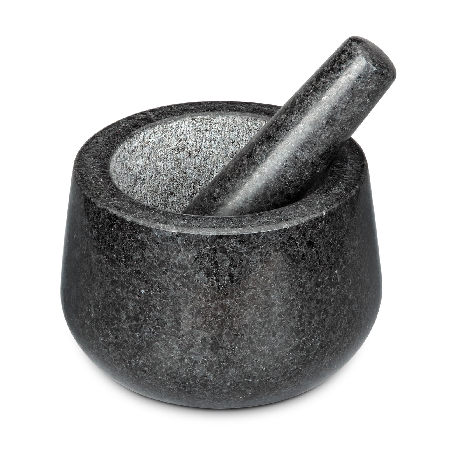 Cibeat Mortar and Pestle, Heavy Duty Polished Hard Stone, Natural Stone Grinder for Spices, Pastes, Herbs, Seasoning, 5.9