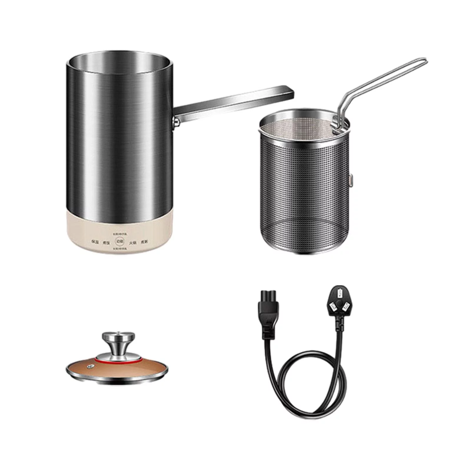 Electric Deep Fryer Boiling Pot with Lid Heavy Duty Hook to Drain Oil Deep Fry Pot French Fries Pot for Cooking Frying Home