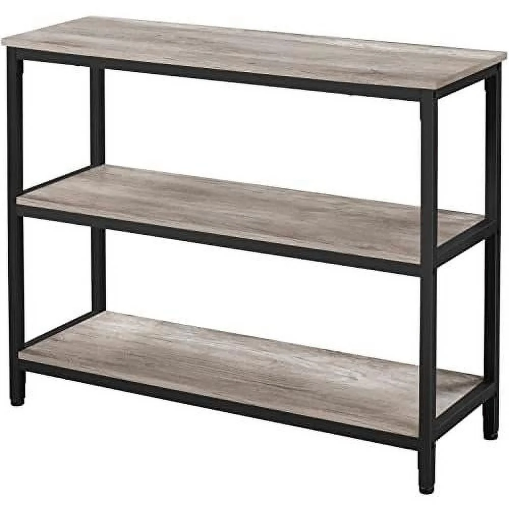 Entryway Tables With Storage, Industrial Console Table Behind Sofa Table With Storage For Living Room, Long Skinny Table With Metal Frame For Couch, 40 X 14 X 32 Inches, Gray