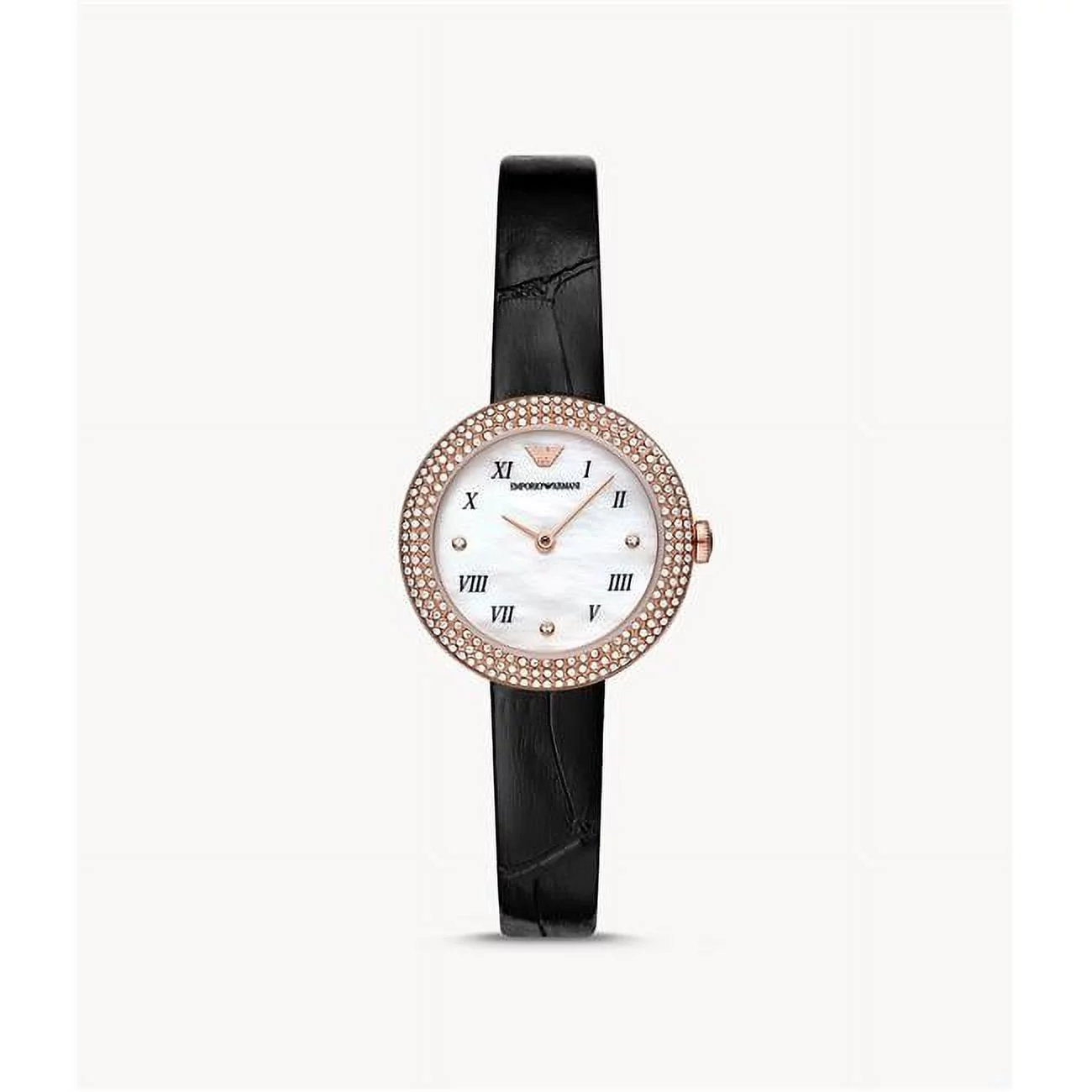 Emporio Armani AR11356 30 mm Rose Gold-Tone Leather Watch for Womens, Stainless Steel