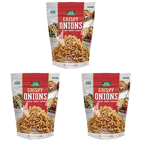 Fresh Gourmet Crispy Onions | 24 Ounce | Low Carb | Crunchy Snack and Salad Topper