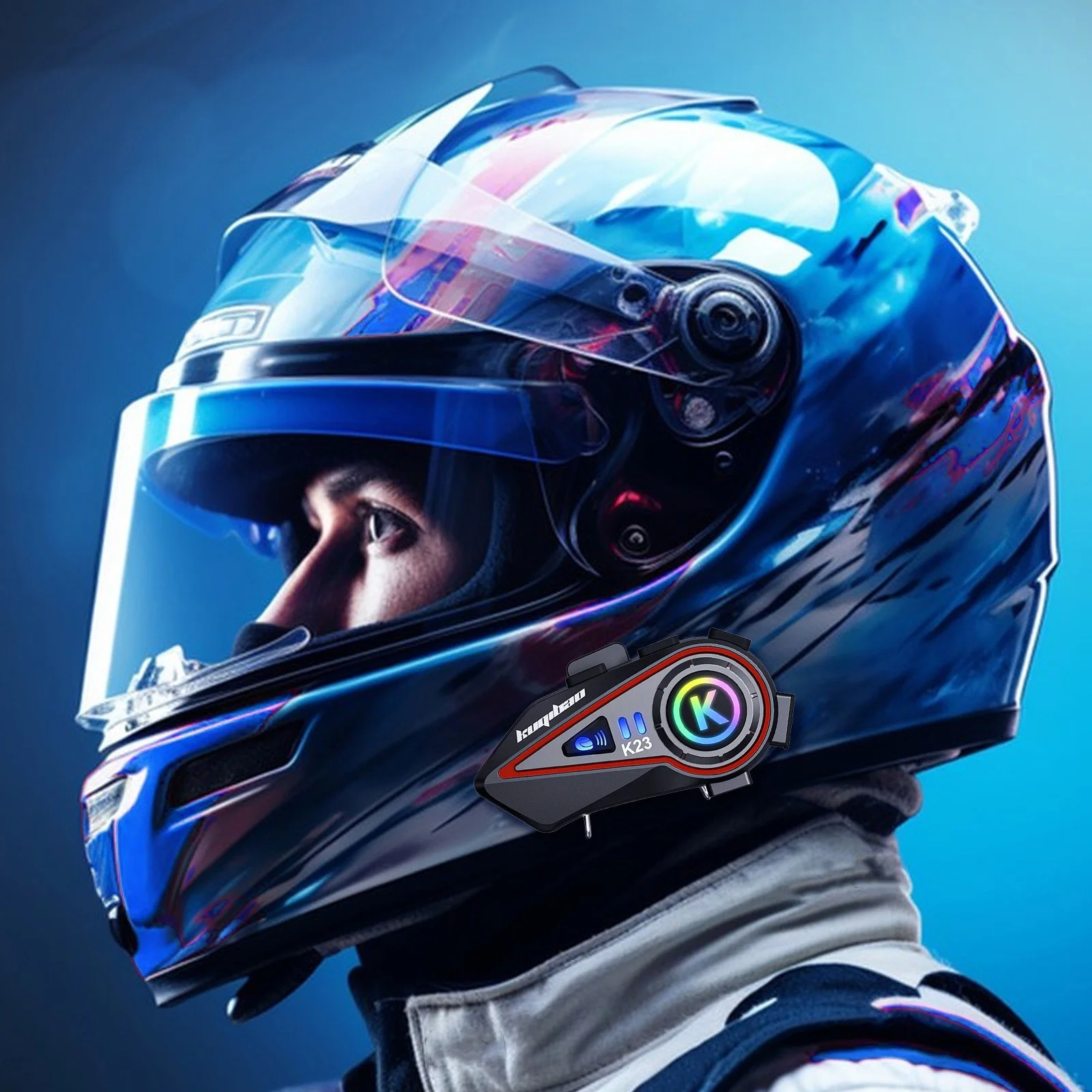 Clearance! HIFI Motorcycle Headset Helmet Intercom Headset Bluetooth 5.3 Intelligent Noise Reduction Lighting High-definition Sound Quality Waterproof Motorcycle Bluetooth Earphones