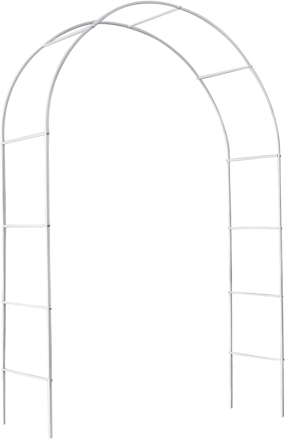 Garden Arch, Steel Garden Arch Arbor Trellis for Climbing Plants, Indoor Outdoor Wedding Party Decoration, 7'8inch H x 4'5inch W (White)