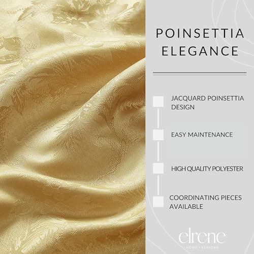 Elrene Home Fashions Poinsettia Elegance Jacquard Holiday Table Runner, 13