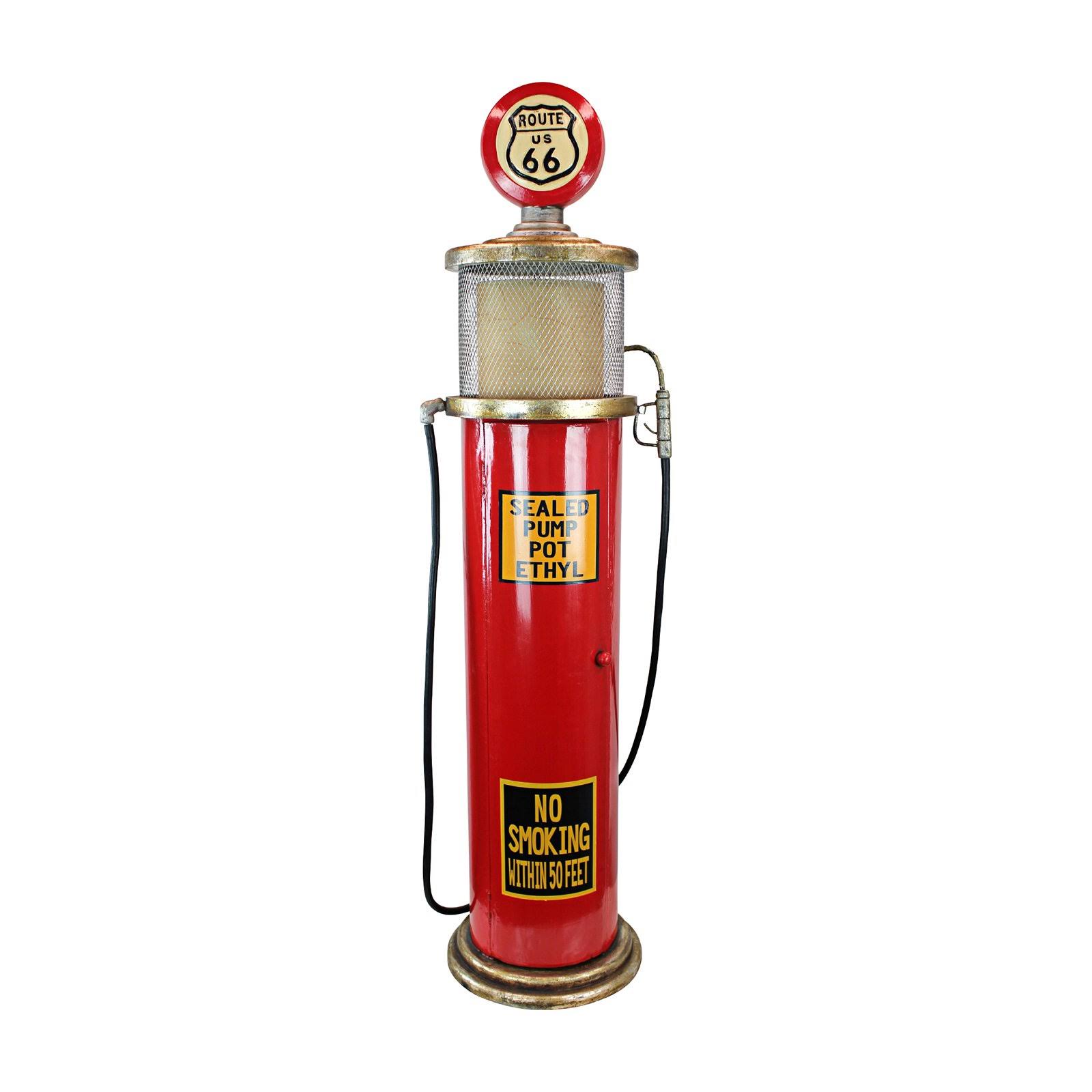 Design Toscano Route 66 GAS Pump Floor Lamp and Collectible Cabinet