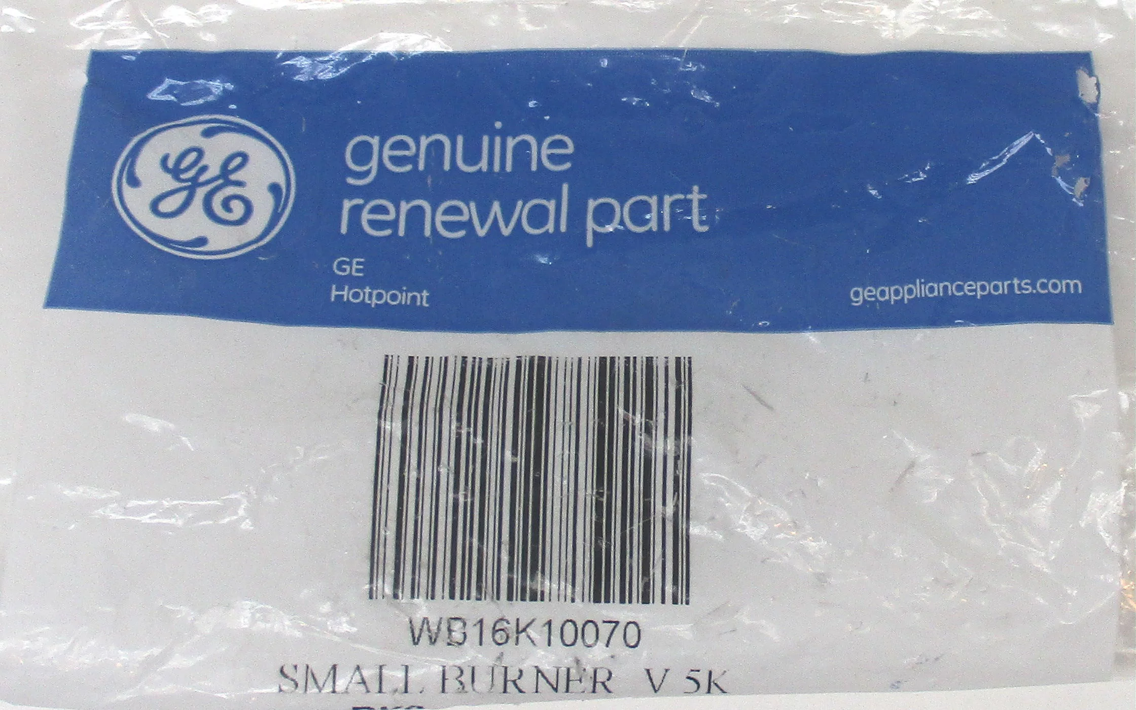 GE/Haier/Hotpoint Small Burner V 5K Part # GEH-WB16K10070