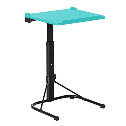 Folding TV Tray Table, Adjustable TV Dinner Table, Foldable Tray Table for Eating and Laptops, Wall Mountable, Light Blue