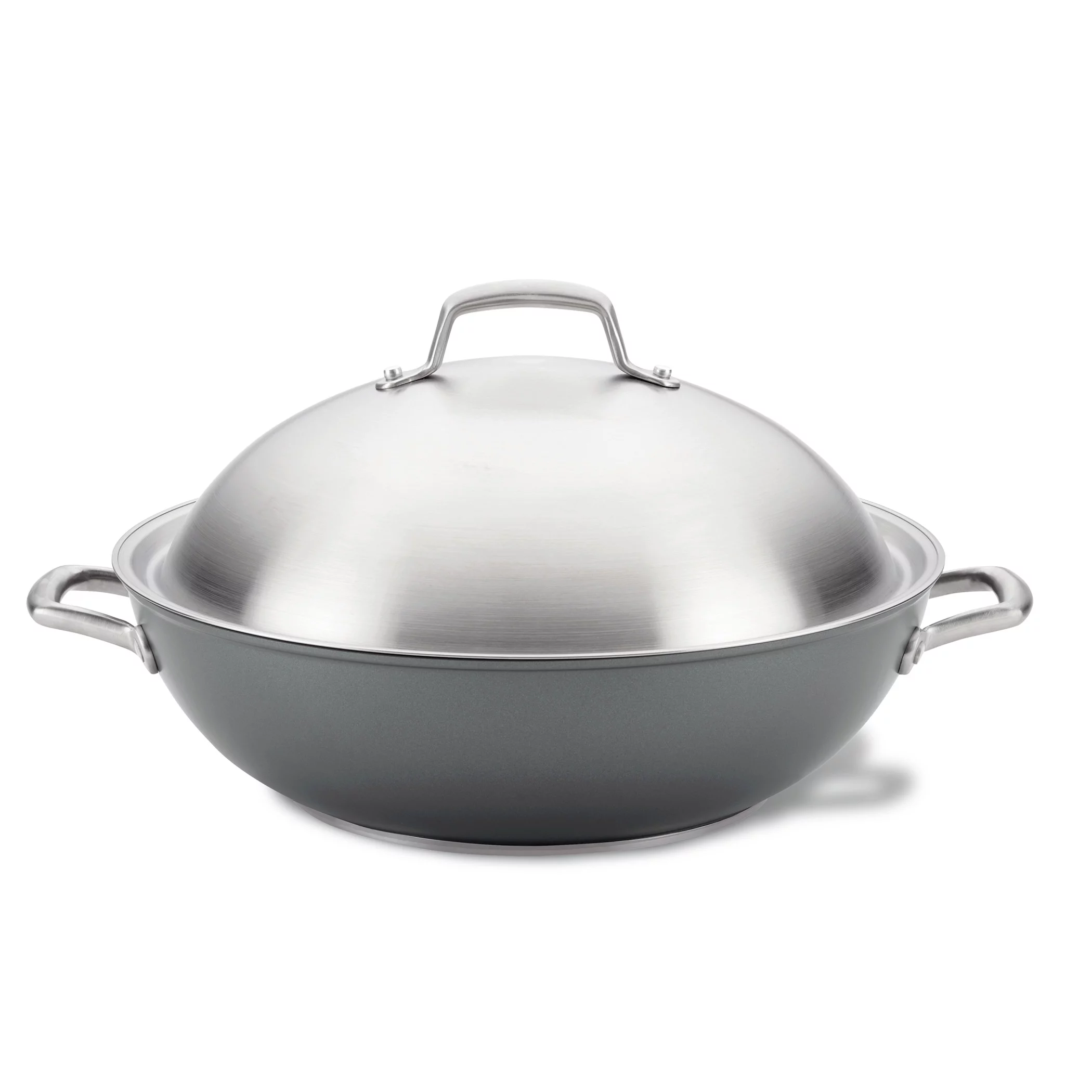 Anolon Accolade Forged Hard-Anodized Nonstick Wok with Lid, 13.5-Inch, Moonstone