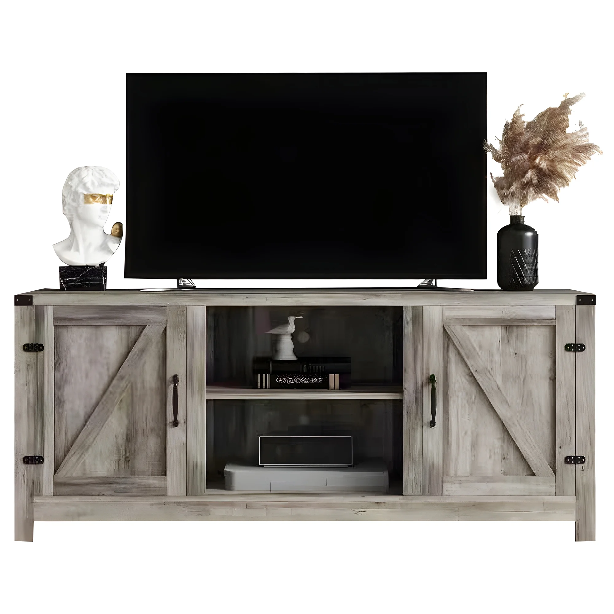 SUGIFT Modern Farmhouse Barn Door TV Stand for TVs up to 65