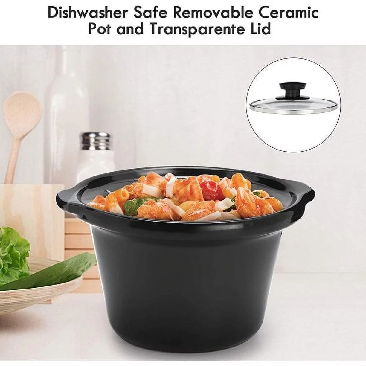 CozyHom 2.5QT Dual Pot Slow Cooker Electric Food Warmer With Adjustable Temp Stainless Steel Removable Pots Lid Rests Crock Pot