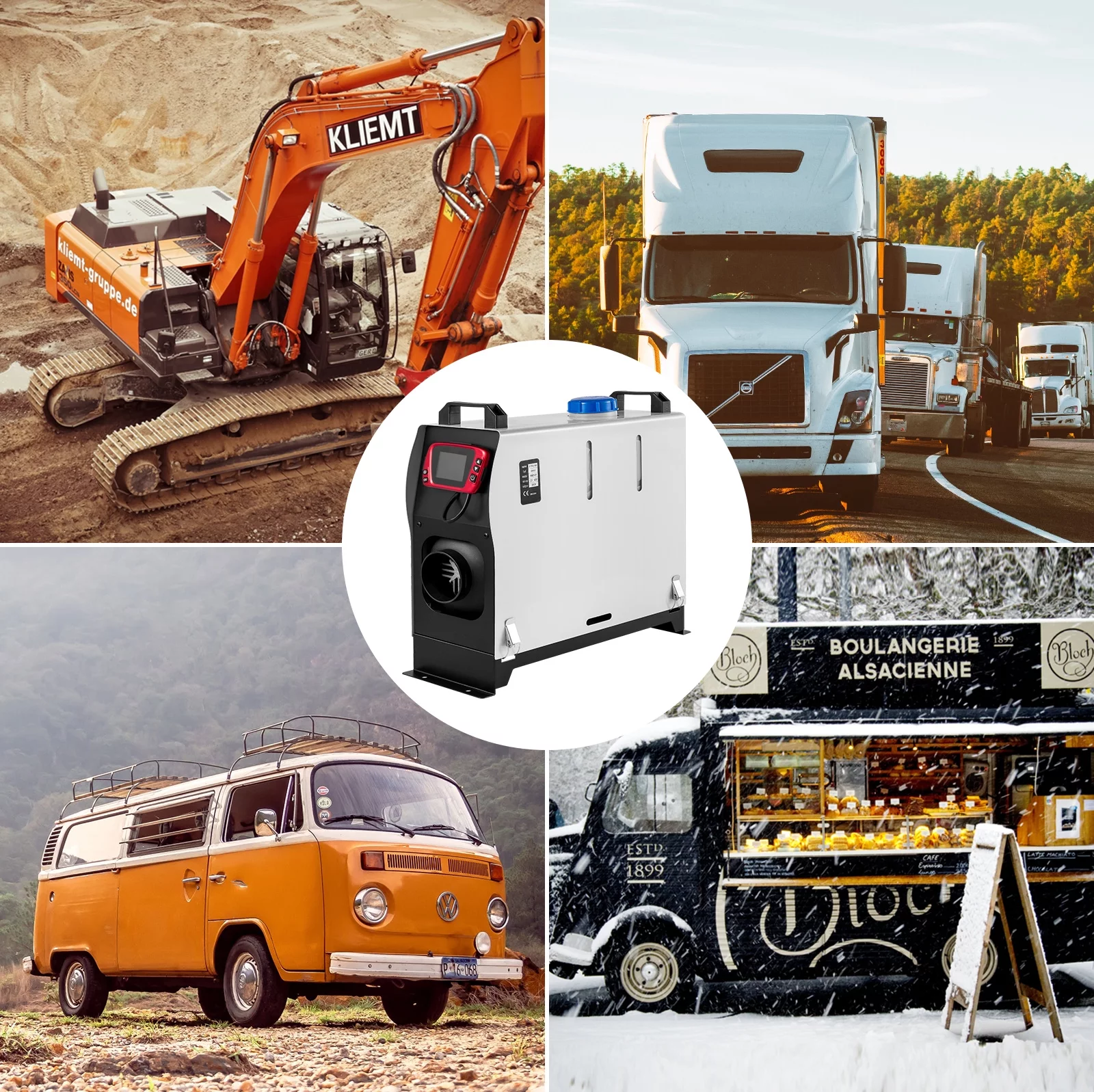 VEVOR Diesel Air Heater All in One, One Air Outlet, Diesel Heater 12V 5KW, Fast Heating, Diesel Parking Heater