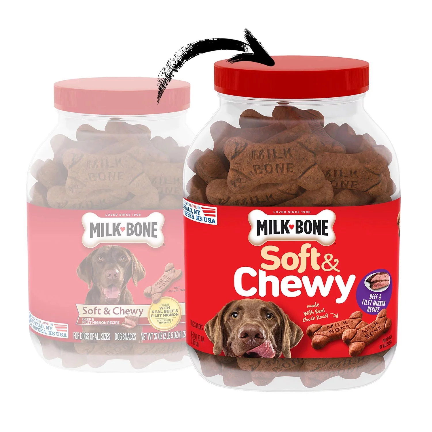 Milk-Bone Soft & Chewy Beef & Filet Mignon Recipe Dog Snacks (37 oz.)