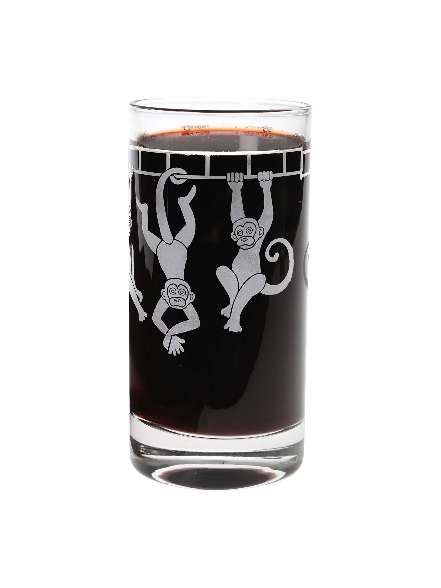 Godinger Silver Art Monkey Drinking Glasses Set - Set of 2 Etched Glass Tumblers, 12 oz