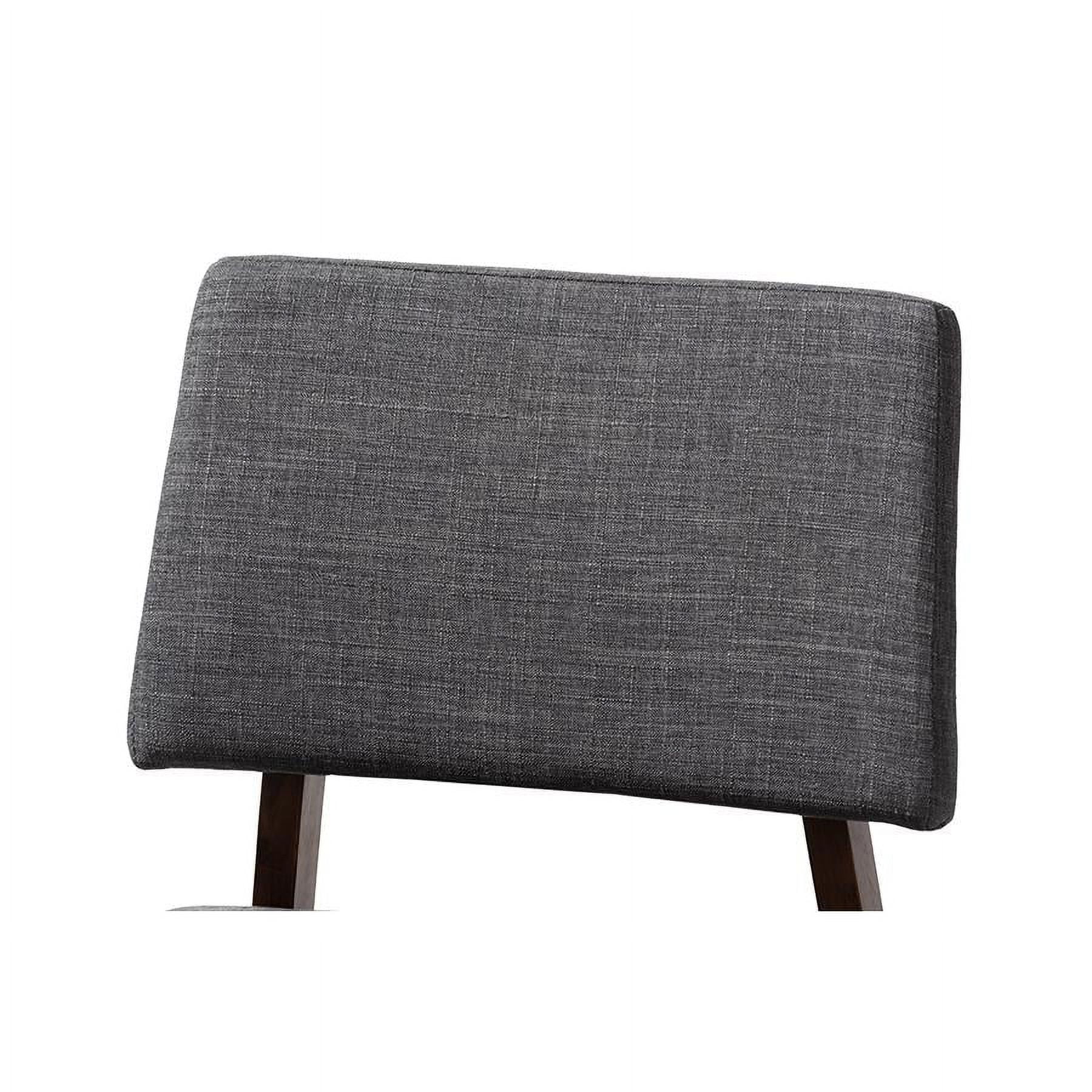 Baxton Studio Colton Mid-Century Modern Dark Gray Fabric Upholstered and Walnut-Finished Wood Bar Stool Set of 2