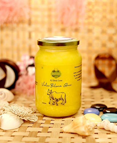 Indicow A2 Desi Cow Ghee, Clarified Butter | Grass Fed Cows | (1000ML(33.8oz), A2 Cow Ghee (Sahiwal Cows)) | Clarified Butter Fat, Keto, Paleo, Lactose Free, Casein Free, Non-GMO |a2 ghee organic
