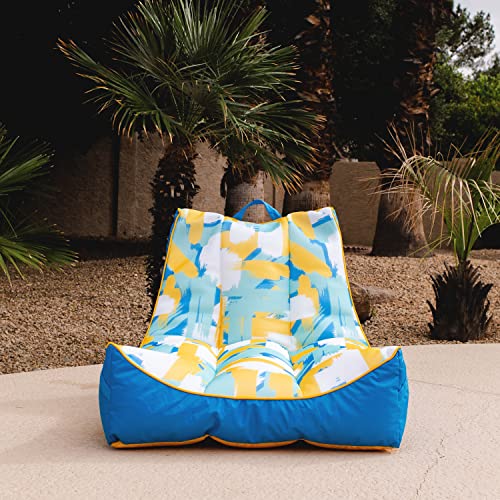Big Joe Captain's Float No Inflation Needed Pool Lounger, Double Sided Mesh, Quick Draining Fabric