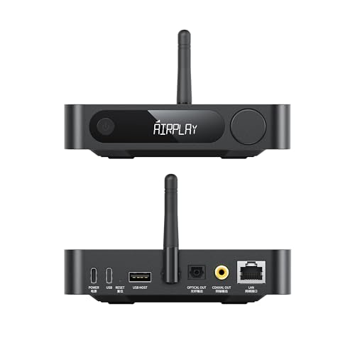 FiiO SR11 AirPlay Audio Streamer Receiver,WiFi Multiroom Streamer,Stream Hi-Res Audio from Spotify, Amazon Music, Tidal (Black)