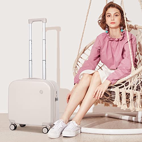 mixi Upgrade Carry on Luggage 14 Inch Underseat Personal Item Suitcases with Spinner Wheels, Hardside Rolling Suitcase PC with TSA Lock Lightweight Travel Case, Fine Grid Black