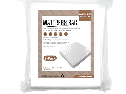 Queen Mattress Bags for Moving and disposal 61'' x104''x 15'' Waterproof Storage Mattress Cover Queen for mattress and boxspring, Bed bug Queen Mattress cover protector, Moving Suppliers 1pack.