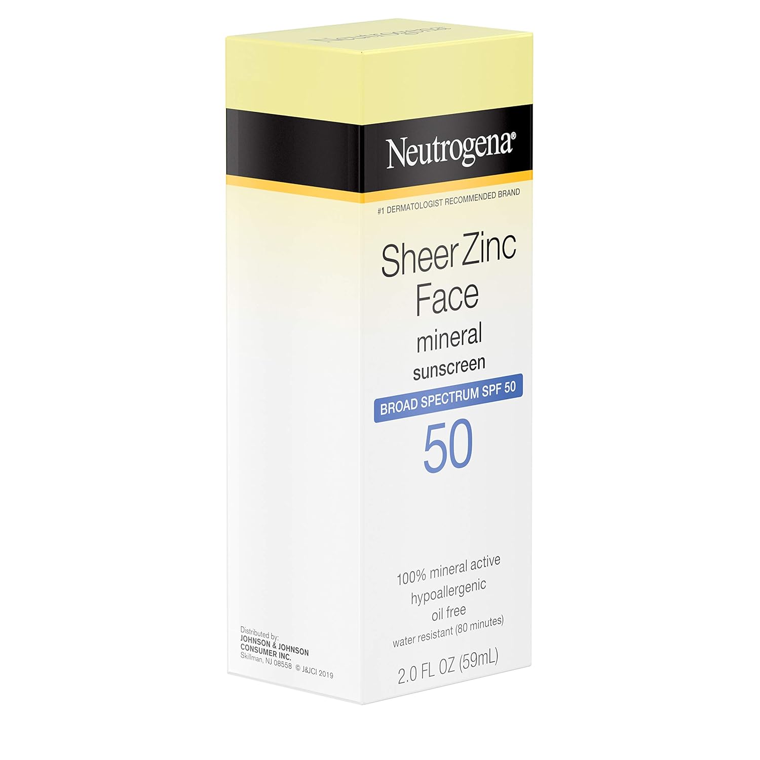 Neutrogena Sheer Zinc Oxide Dry-Touch Face Sunscreen with Broad Spectrum SPF 50, Oil-Free, Non-Comedogenic & Non-Greasy Mineral Sunscreen, 2 fl. oz