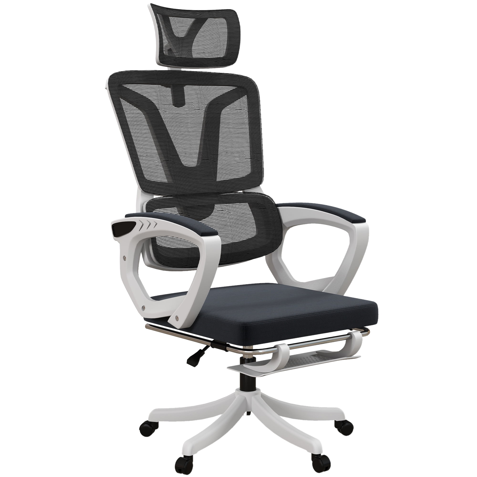 Vinsetto Home Office Chair with Adjustable Headrest, Lumbar Support, Black