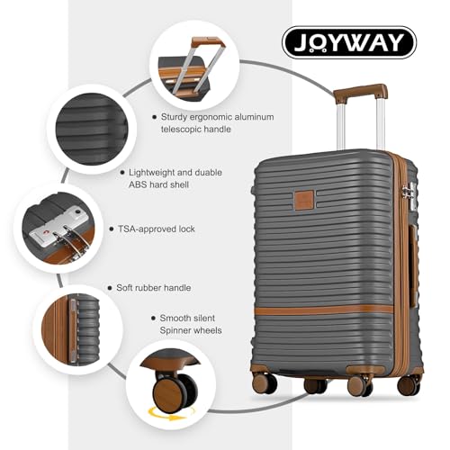 Joyway Expandable Carry on Luggage Sets Airline Approved, Lightweight Hard Shell 20 Inch Carry-on Suitcase with Spinner Wheels