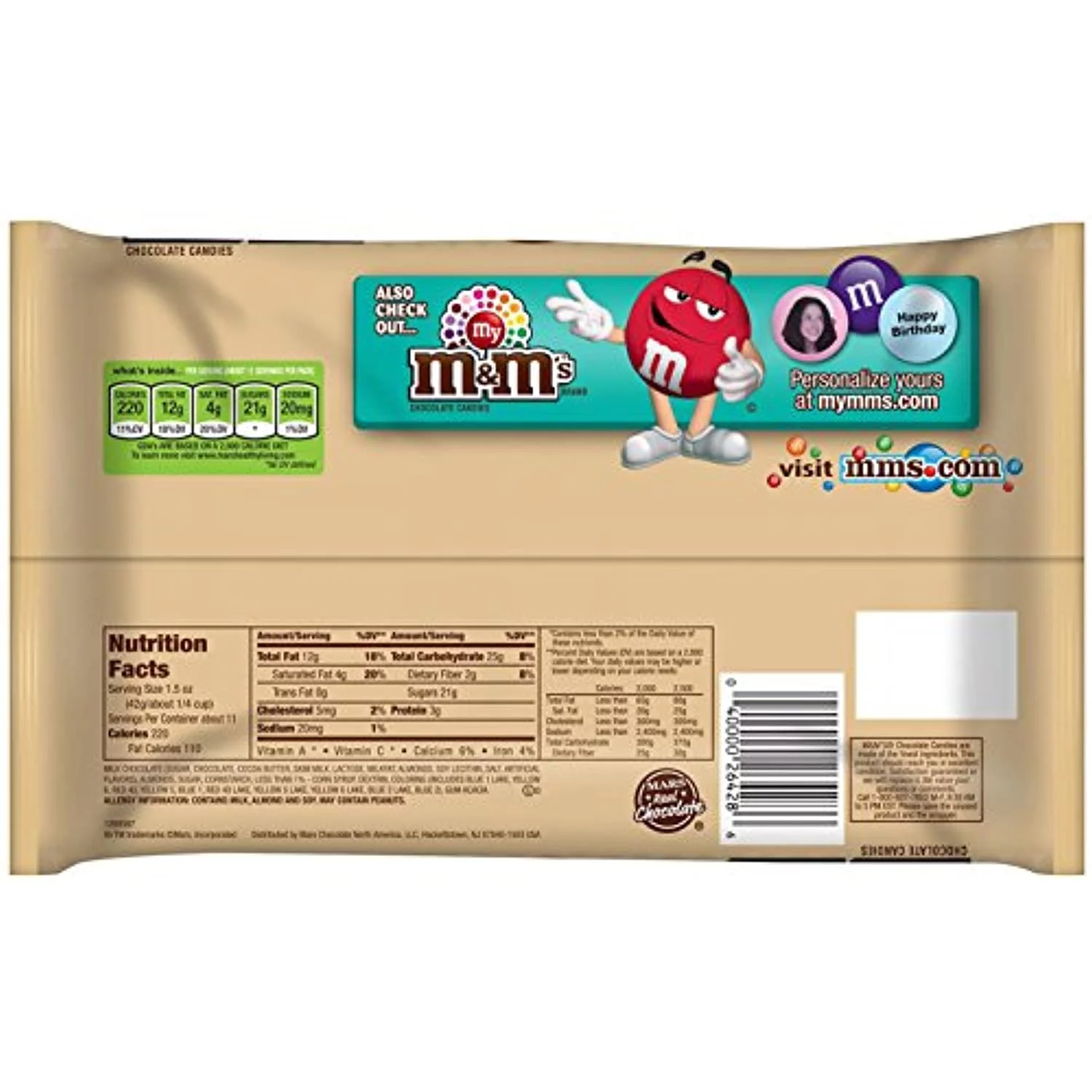 M&Ms Almond Chocolate Candy 15.9-Ounce Bag (Pack Of 4)