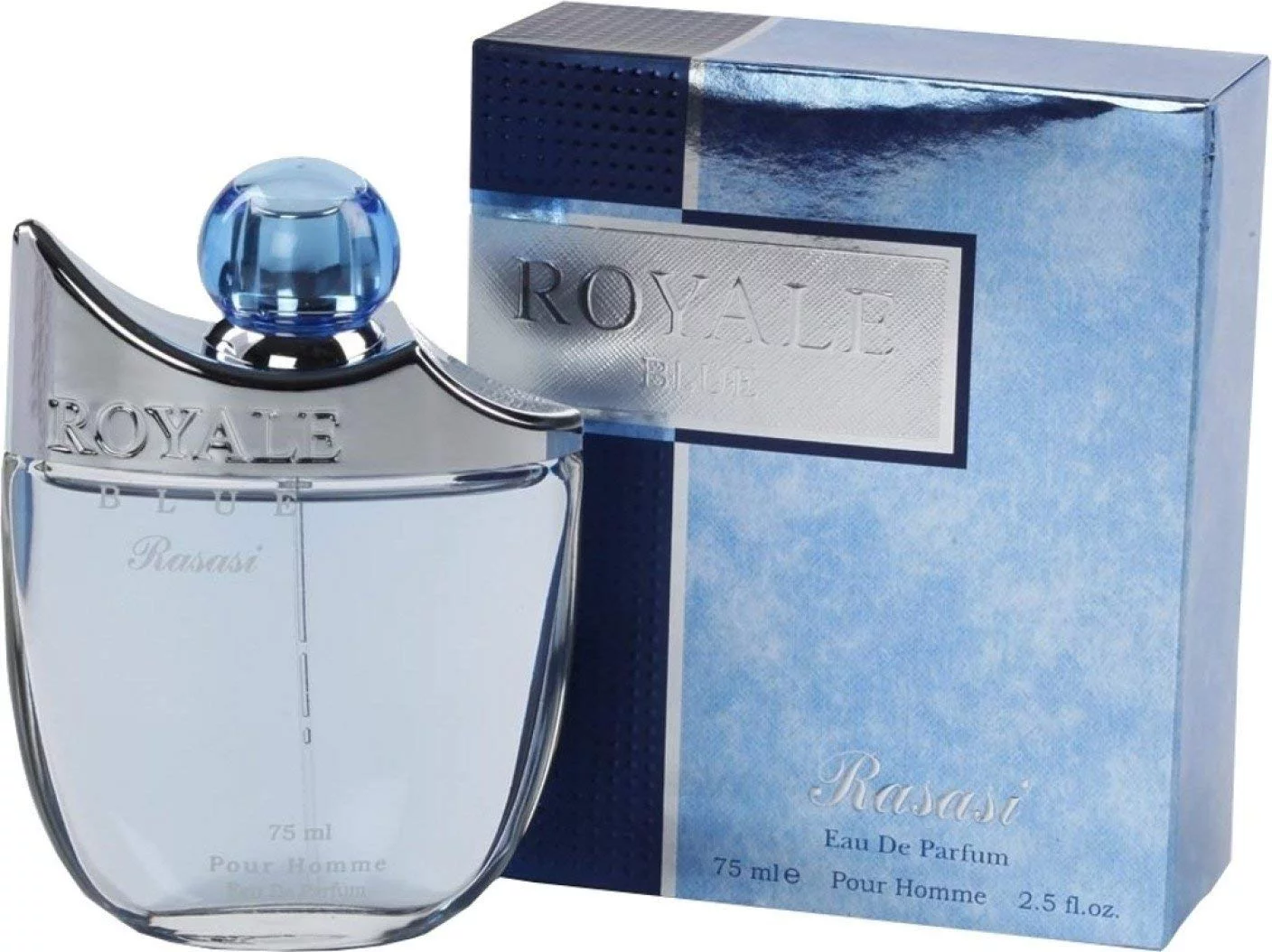 Royale Blue for Men EDP - Eau De Parfum 75 ML (2.5 oz) | Attractive Pour Homme Spray | Mellow Blend of Cucumber, Melon with Strong Masculine Woody Notes | Signature Dubai Perfumery | by RASASI…