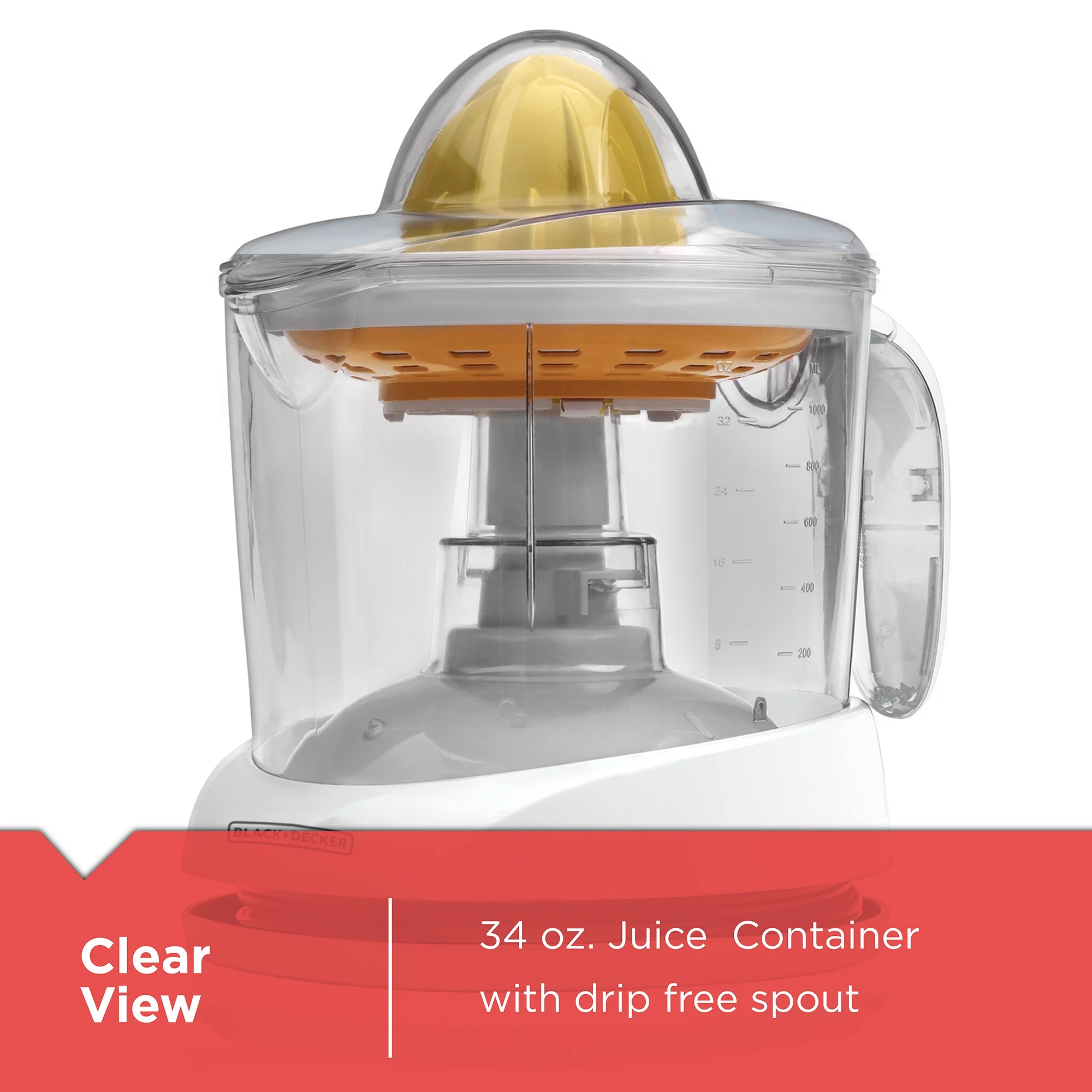 BLACK+DECKER 32oz Citrus Juicer, White, CJ625
