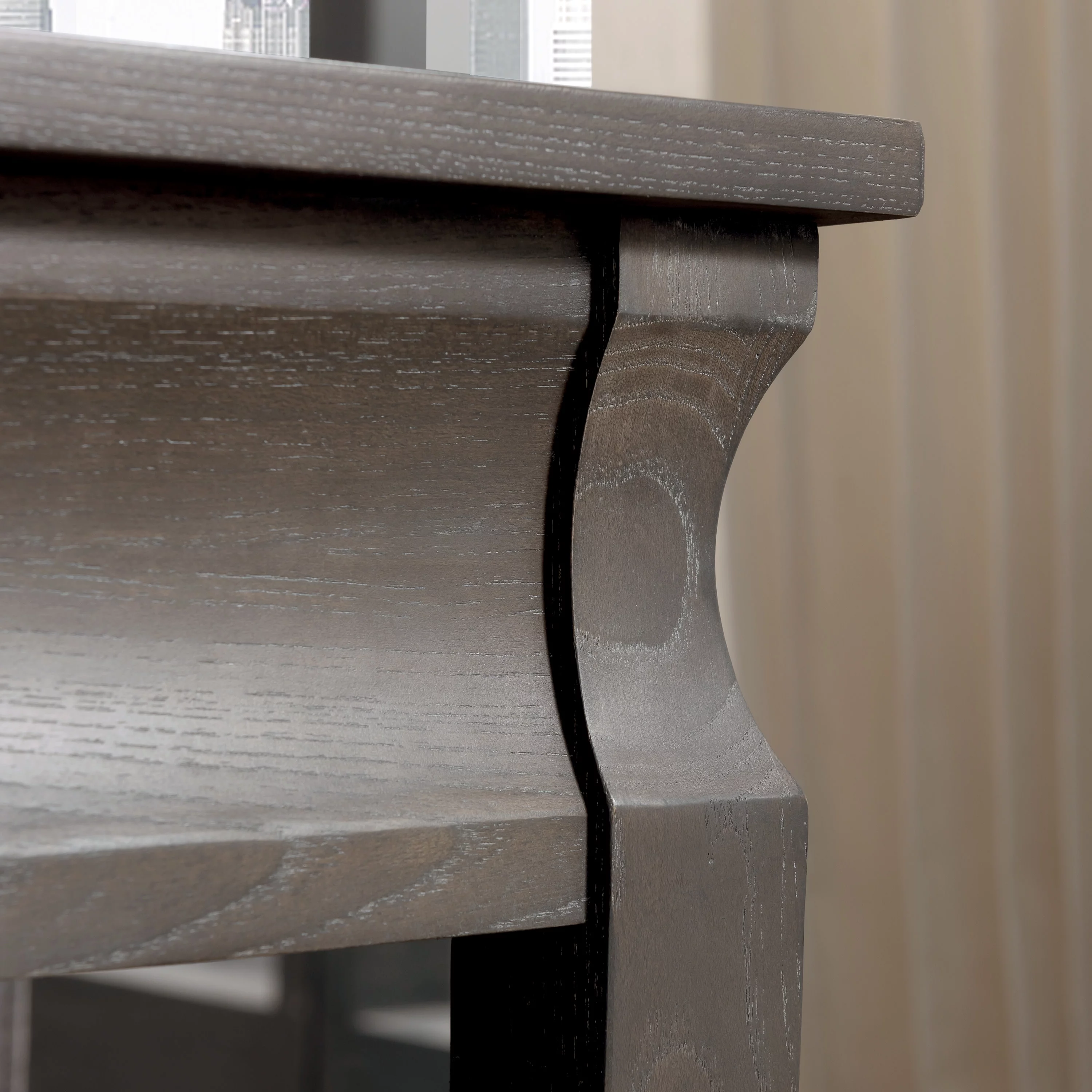 Leick Home 11607-GW Luna One Drawer Side Table and Shelf, Gray Wash