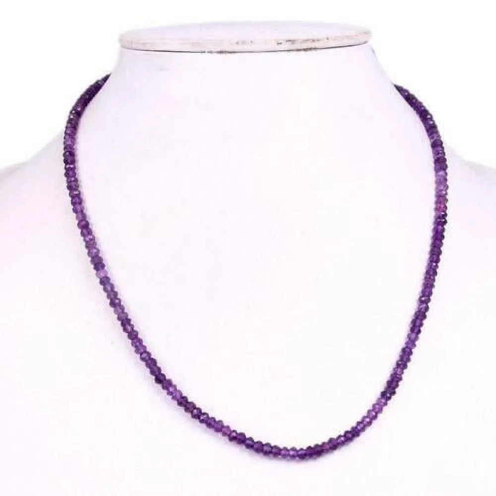 Naturale Certificato Fatto a Mano Ametista Pietra Collana Perle Per Donna