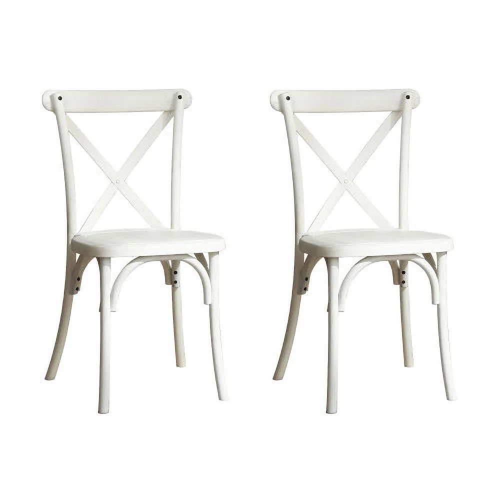 2-Pack Resin X-Back Chair, Dining Chair Furniture 2-Pack, Modern Farmhouse Cross Back Chair for Kitchen - Lime Wash