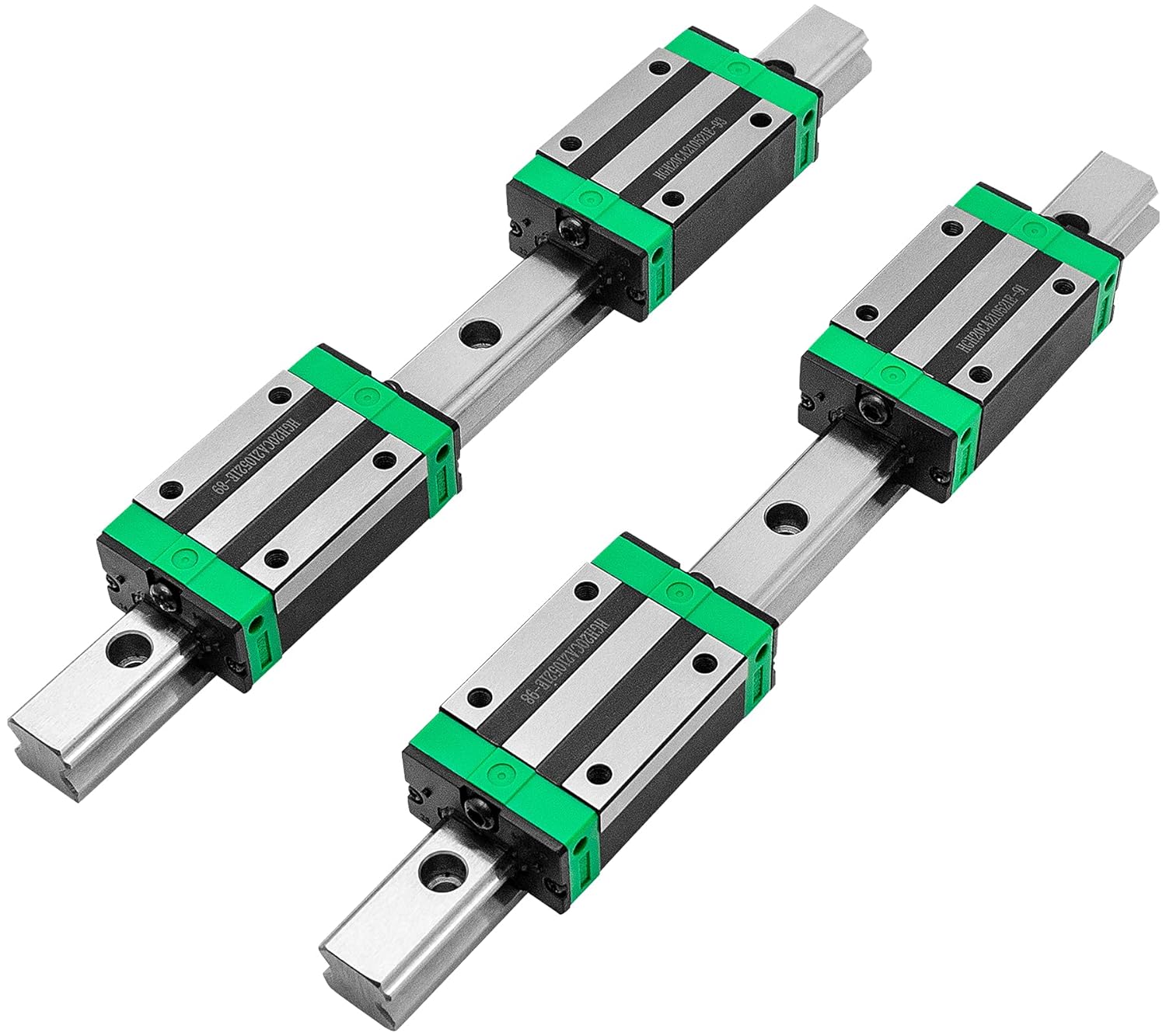 Linear Rail 15-300mm 2X Linear Guideway Rail 4X Square Type Carriage Bearing Block Linear Rail Support for 15mm Slotted Bearings