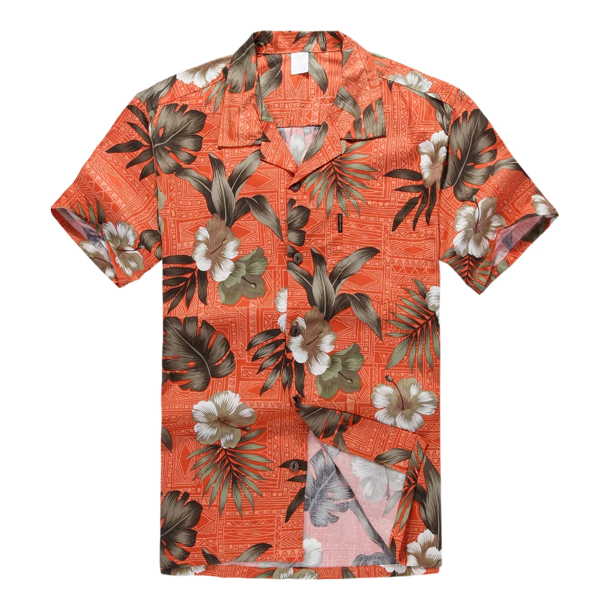 Palm Wave Mens and Big Mens Hibiscus Floral Print Hawaiian Shirt, up to size 6XL