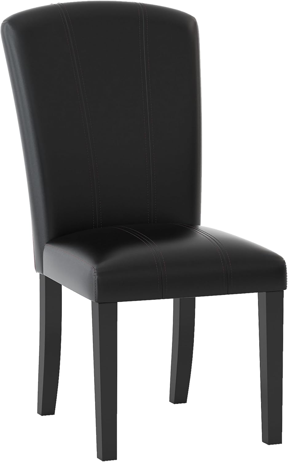 Dark Espresso Finish 5pc Dining Set Genuine Marble Top Table and 4 Chairs Faux Leather Upholstery Dining Kitchen Set Wooden Furniture