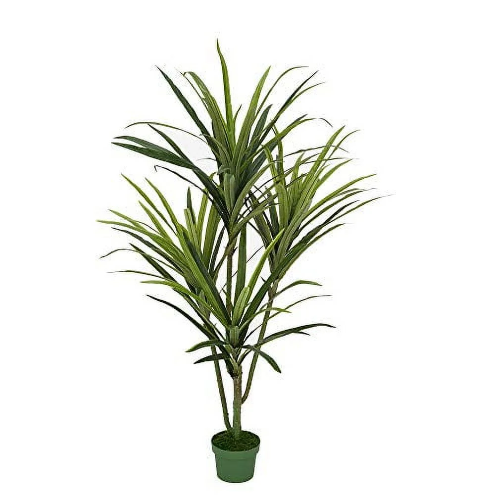 House of Silk Flowers Faux 4ft Dracaena Tree with 4 Heads