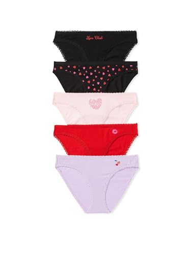 Victoria's Secret Women's Cotton Bikini Underwear, Moderate Coverage Panties for Women, Multi Pack (XS-XXL)
