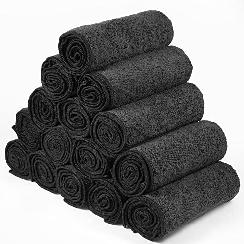 36 Packs of Bleach Proof Towels Microfiber Absorbent Salon Towels Bleach Resistant Salon Hand Towels for Gym, Bath, Spa, Shaving, Shampoo, Home Hair Drying, 16 x 28 Inches (Gray)