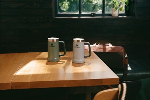 Stanley Stay-Chill Beer Stein 24 oz | Heavy Duty Big Grip Handle | Beer Tumbler Drink Cup, Holds 2 Cans | Insulated Stainless Steel Party Mug | BPA-Free | Azure