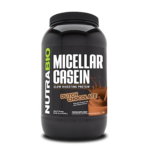 NutraBio Micellar Casein - Protein Powder, 2 lbs Alpine Vanilla - Slow Digesting - Muscle Growth - Essential Amino Acids - Non-GMO - Gluten & Soy Free