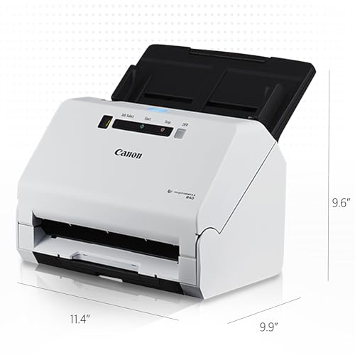 Canon imageFORMULA R40 - Office Document Scanner, Windows and Mac, Duplex Scanning, Easy Setup, Scans a Wide Variety of Documents, Scans to Cloud