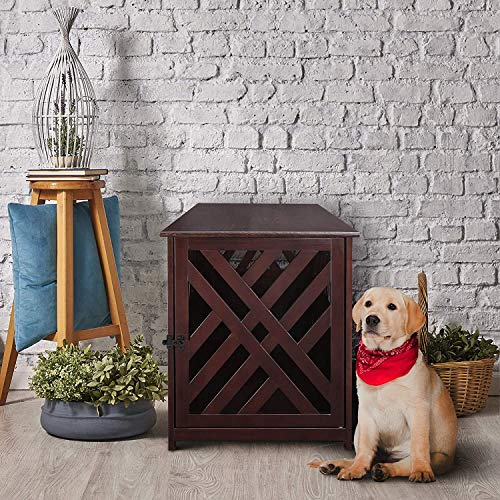 Casual Home Wooden Medium Pet Crate, End Table, Espresso