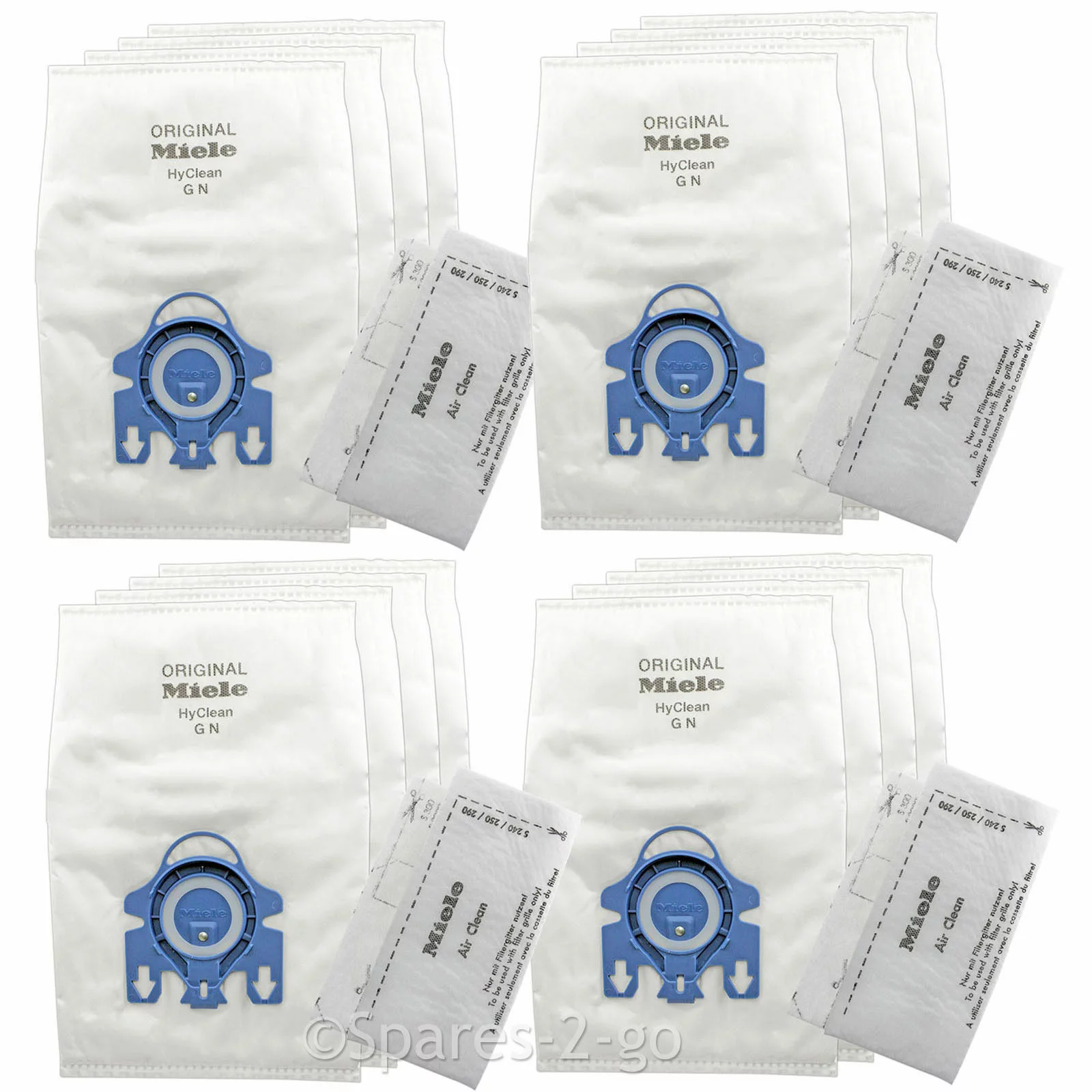 Miele GN HyClean 3D Efficiency Dust Bags for Miele Vacuum 16 Bags & 8 Filters