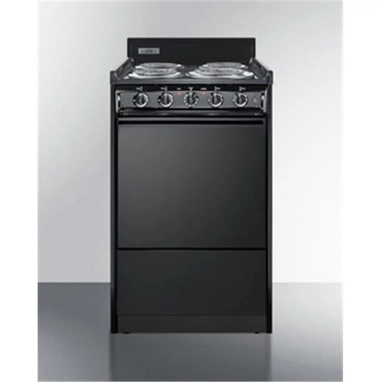 Summit Appliance  20 in. Wide Electric Range with Lower Storage Compartment, Black