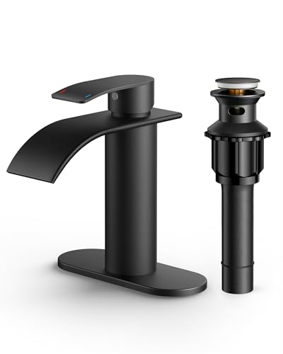 FORIOUS Waterfall Bathroom Vessel Sink Faucets with Metal Pop up Drain and Lead-Free cUPC Hose, Chrome Single Handle Tall Bathroom Faucet 1 Hole, 11inch for Bath,Vessel