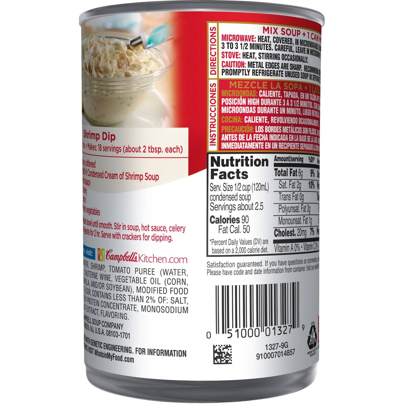 Campbell&s Condensed Cream of Shrimp Soup 10.5 oz. Can Pack of 12