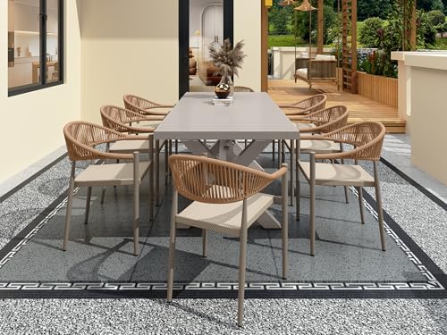 TWT Aluminum Outdoor Dining Table for 8, 62.8